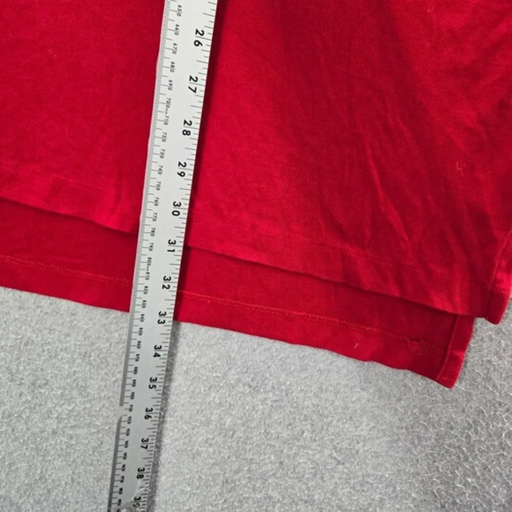 Polo Ralph Lauren Men‎ Polo Shirt XL Red Logo Split Side Hem Pony Short Sleeve